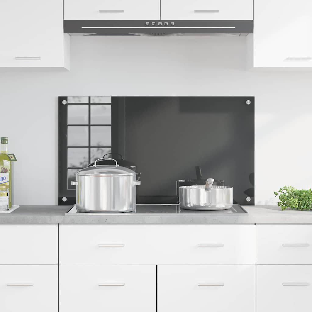 Kitchen Backsplash Dark grey 90 x 50 x 0.6 cm Tempered Glass